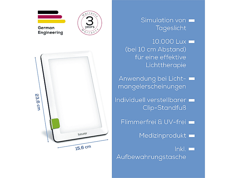 Beurer TL 30 Tageslichtlampe ,5 Watt ,Weiß — Foto 5 von 5