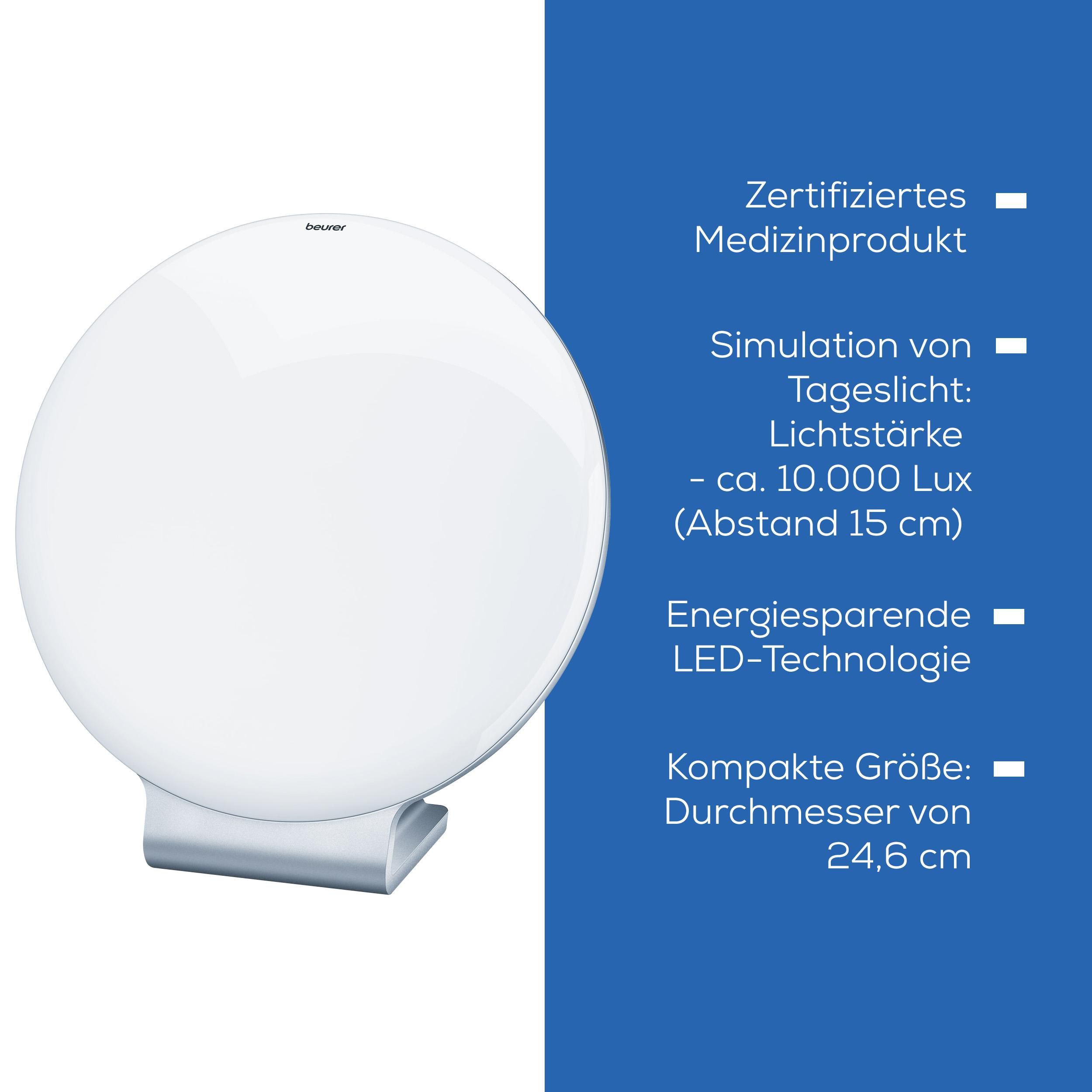 Beurer Tageslichtlampe: zertifiziert, 10.000 Lux, LED, 24,6cm.