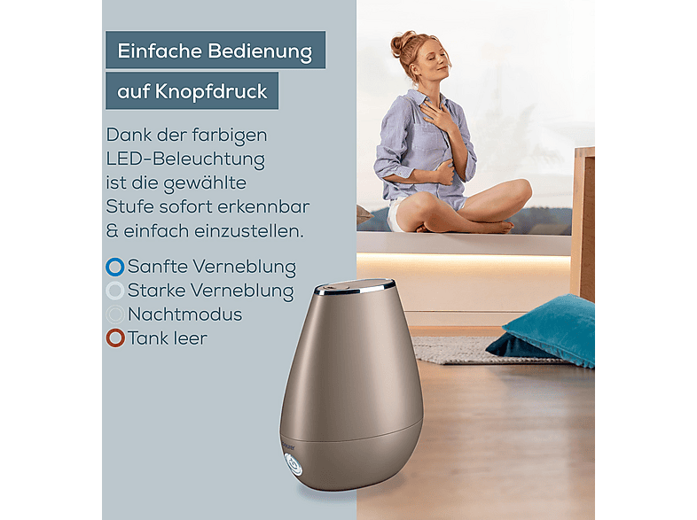 Beurer 681.13 LB 37 Luftbefeuchter Braun (20 Watt, Raumgröße: 20 m²) — Foto 5 von 5