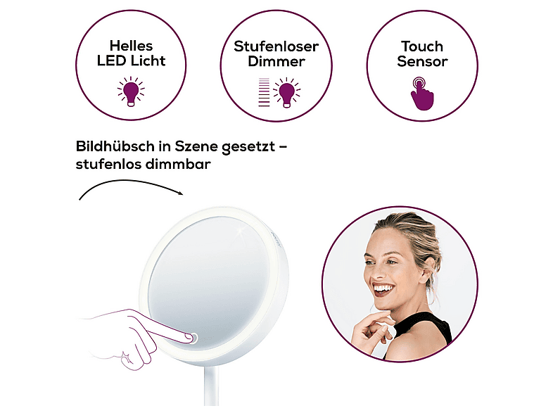 Beurer Beleuchteter Kosmetikspiegel BS 45 584.04 — Foto 3 von 4