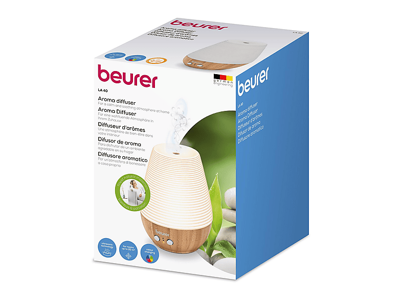 Beurer LA 40 Aroma Diffuser, bis 20 m², Wellnesslicht mit Farbwechsel