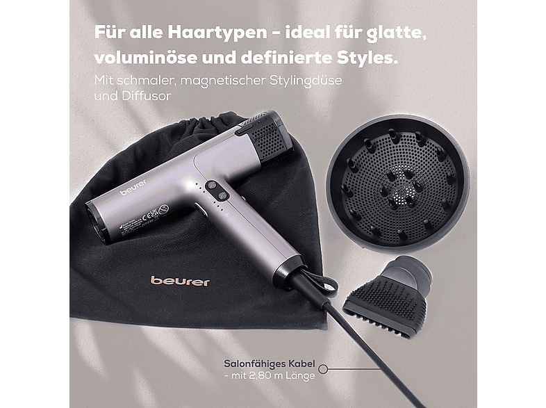 Beurer HC 100 Excellence Haarföhn Silber (1700 Watt) — Foto 3 von 5