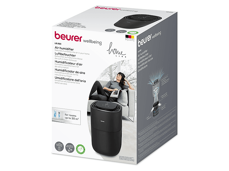 Beurer 100.69 LB200 Luftbefeuchter Schwarz (17 Watt, Raumgröße: 30 m²)