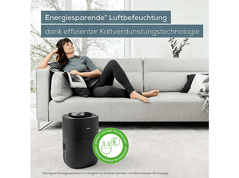 Beurer 100.69 LB200 Luftbefeuchter Schwarz (17 Watt, Raumgröße: 30 m²) — Foto 3 von 5