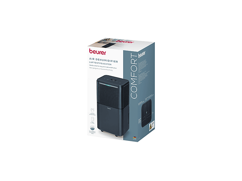 Beurer LE 150 Luftentfeuchter Schwarz (200 Watt, Entfeuchterleistung: 12 l/d, 30 m²)