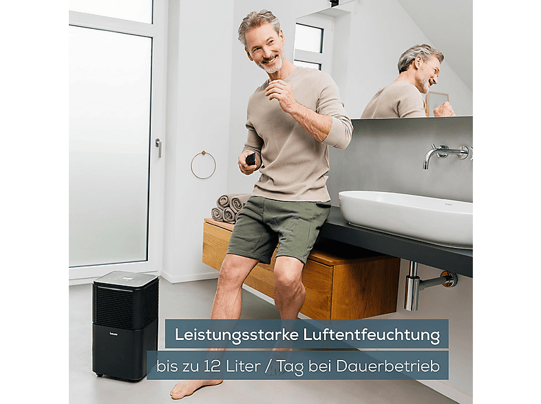 Beurer LE 150 Luftentfeuchter Schwarz (200 Watt, Entfeuchterleistung: 12 l/d, 30 m²) — Foto 3 von 5