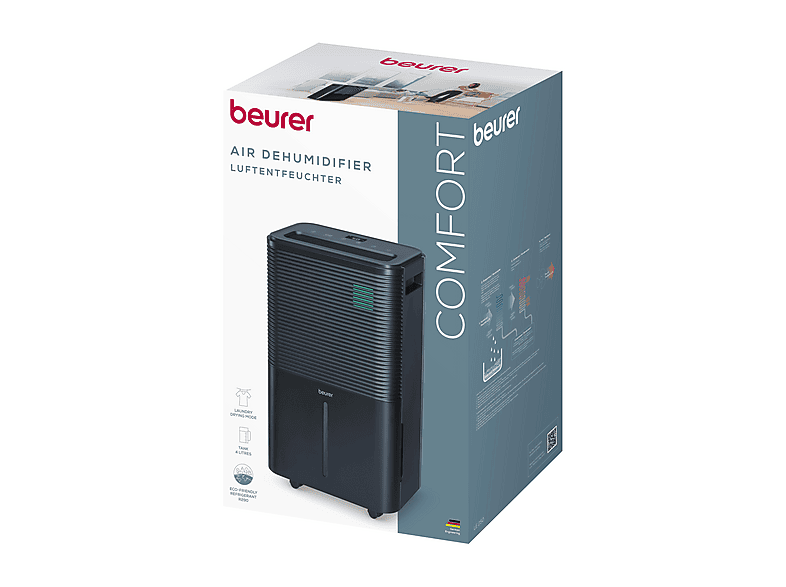 Beurer LE 250 Luftentfeuchter Schwarz (330 Watt, Entfeuchterleistung: 20 l/d, 60 m²)