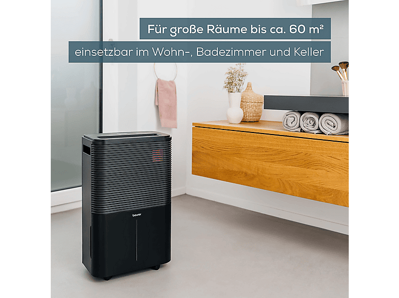 Beurer LE 250 Luftentfeuchter Schwarz (330 Watt, Entfeuchterleistung: 20 l/d, 60 m²) — Foto 4 von 5