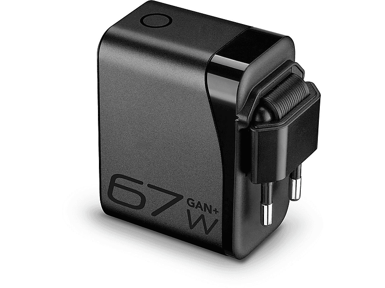 Cellular Line PowerVIEW Ladegerät, IQ GaN 67W, USB Type-C/Type-A, Schwarz — Foto 2 von 2