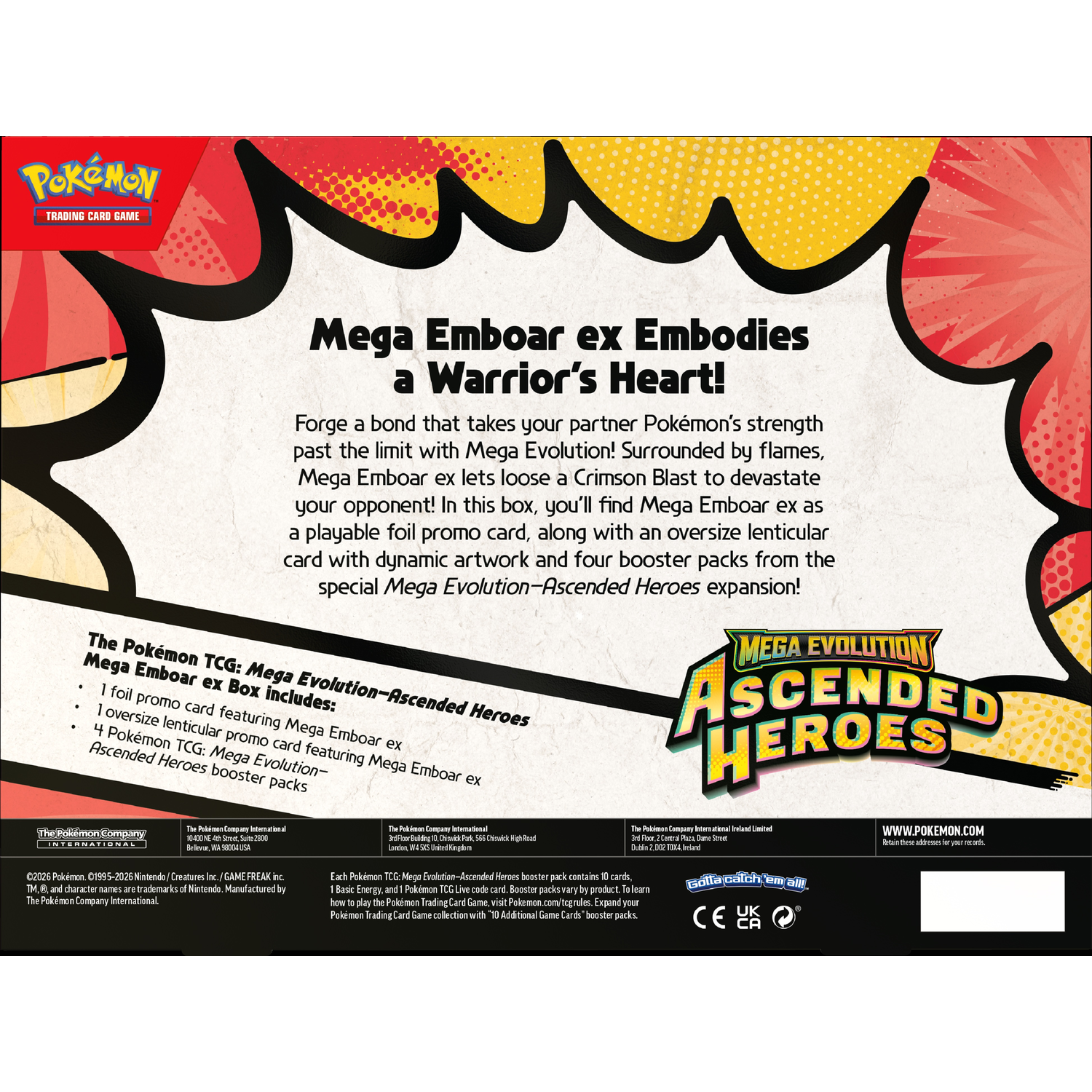 Pokémon TCG: Mega Evolution-Ascended Heroes Box met Mega Emboar ex.