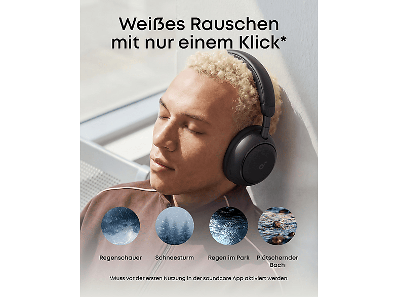 SOUNDCORE BY ANKER Space 2, Over-ear Kopfhörer Bluetooth Black