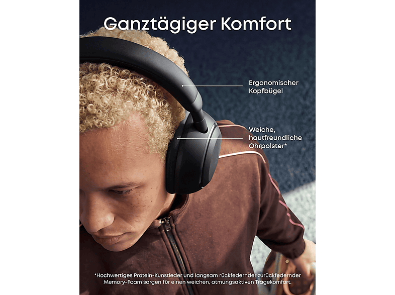 Anker Space 2 Bluetooth Noise Cancelling Kopfhörer, Tiefschwarz — Foto 4 von 5