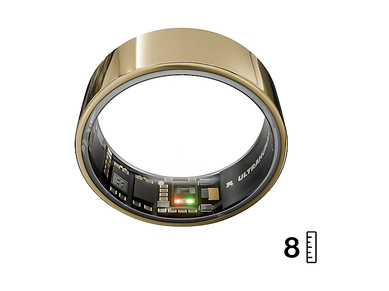 Anello Smart ULTRAHUMAN Ring AIR Bionic Gold - Size 8 Monitoraggio del sonno e fitness, durata della batteria fino a 6 giorni