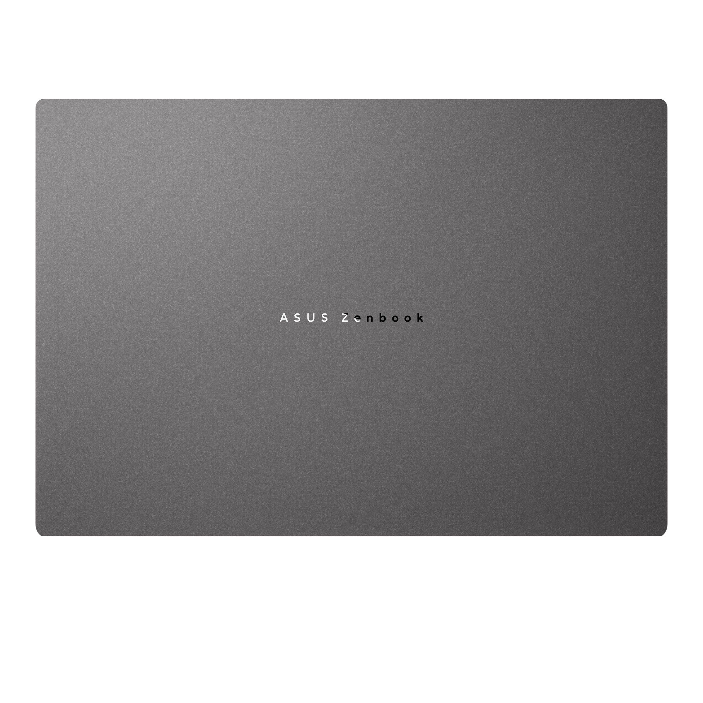 ASUS Zenbook logolu gri dizüstü bilgisayar.