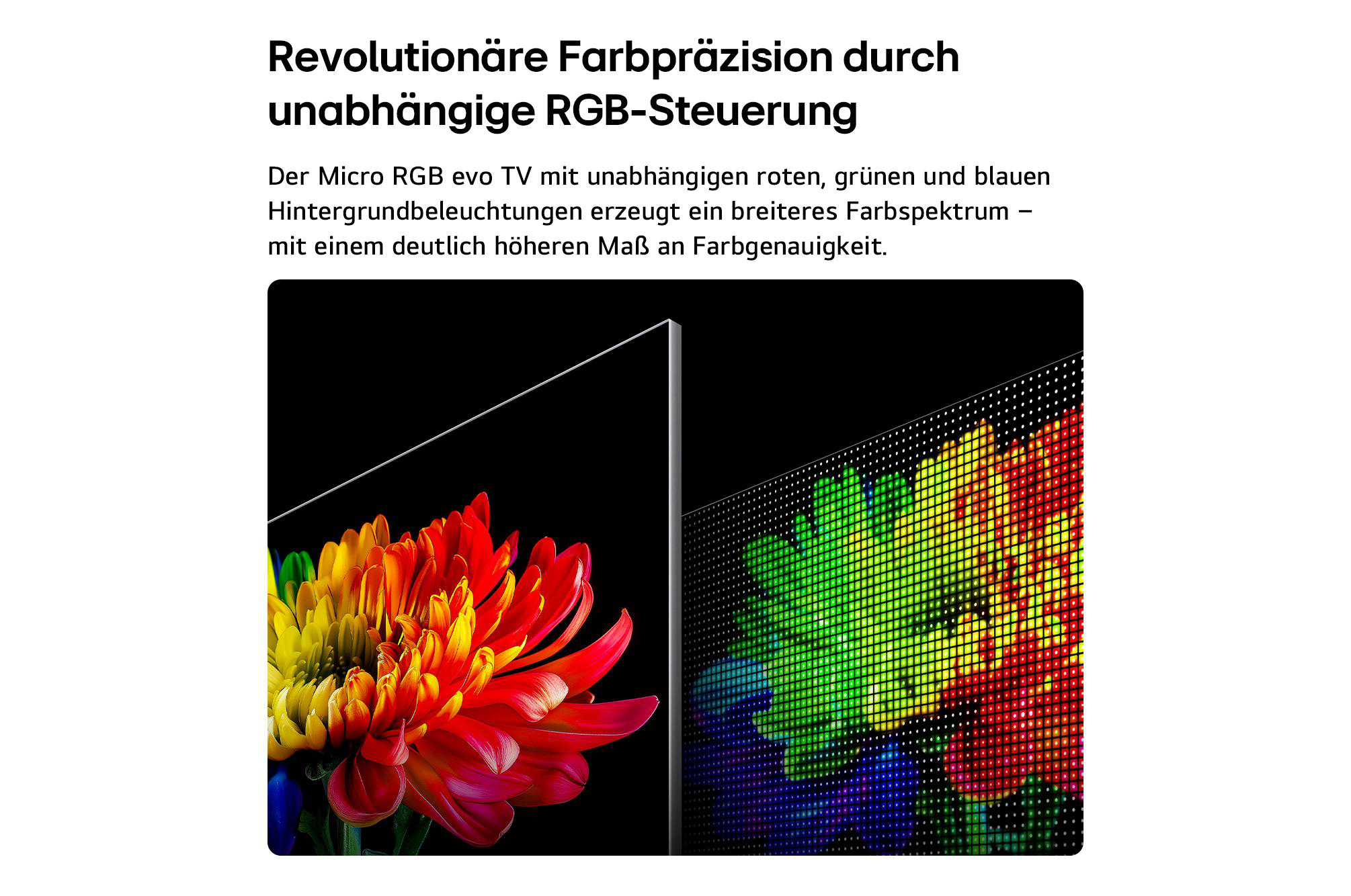 Ein leuchtender Blumenstrauß und ein pixelliertes Muster in Regenbogenfarben auf einem schwarzen Hintergrund.