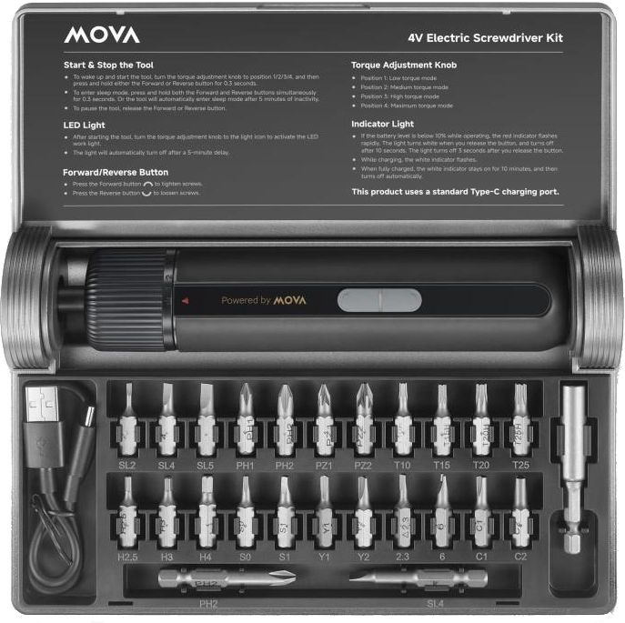 MOVA MSD008 akkumulátoros csavarhúzó készlet