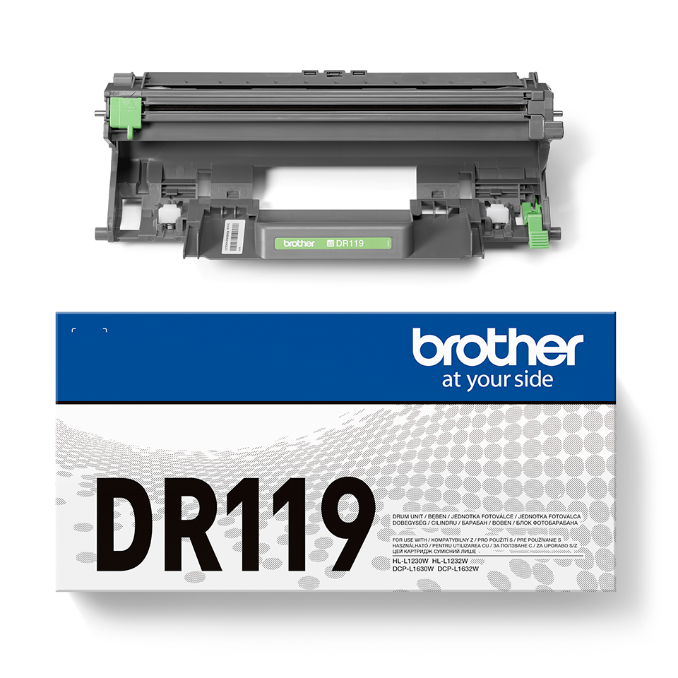 Szürke Brother DR119 dobegység kék dobozzal
