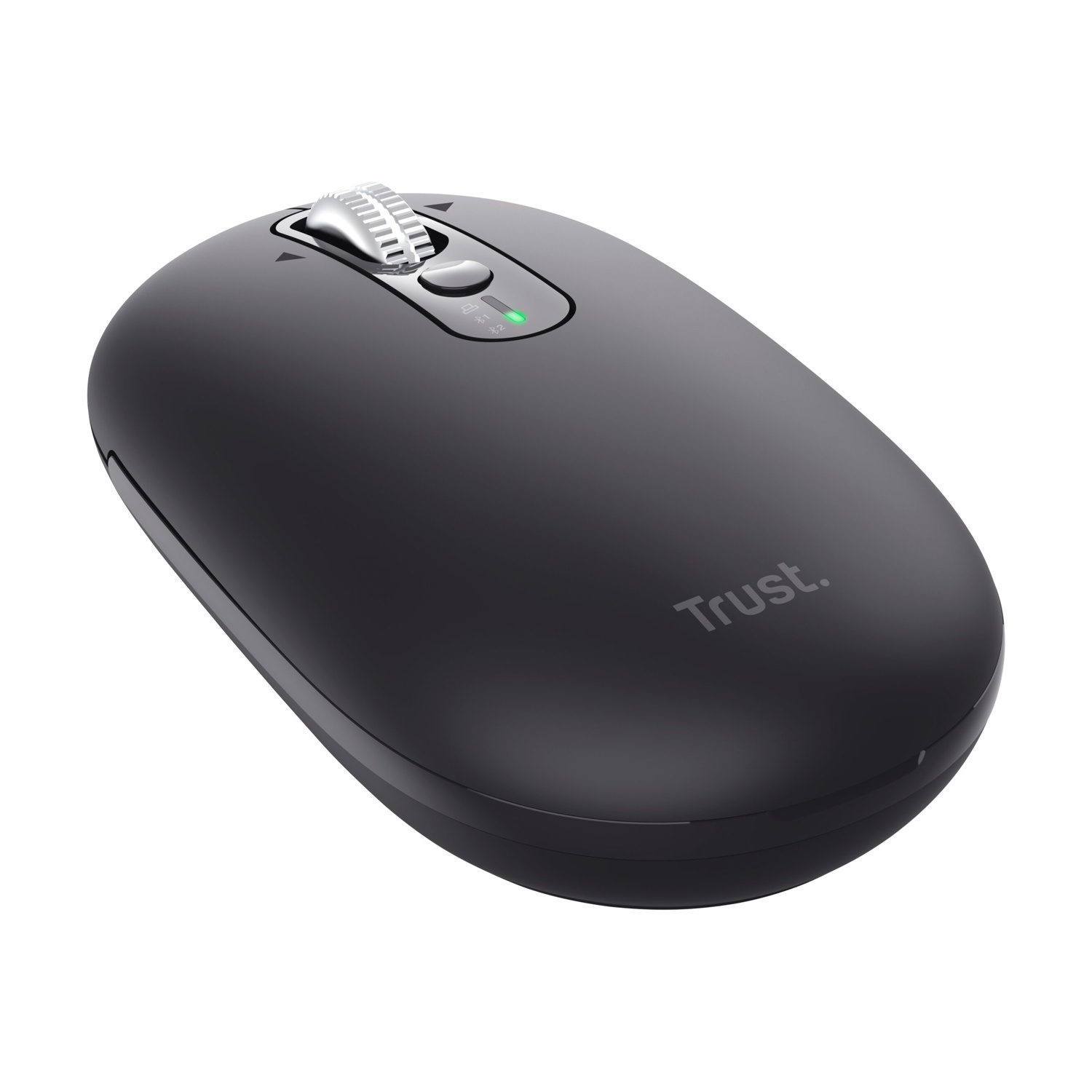 Un mouse per computer Trust nero con rotellina di scorrimento e pulsanti DPI.
