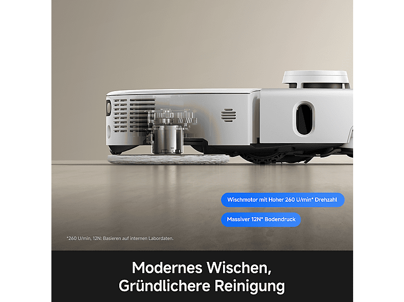 movA P70 Pro Ultra Saugroboter mit Wischfunktion (Weiß, Laufzeit: Saugen: 250/205/158 Minuten) — Foto 5 von 5