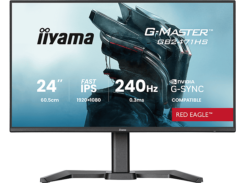 Monitor IIYAMA G-Master GB2471HS-B1 Red Eagle 23.8 FHD IPS 0.3ms 240 Hz HDR10 G-Sync Czarny