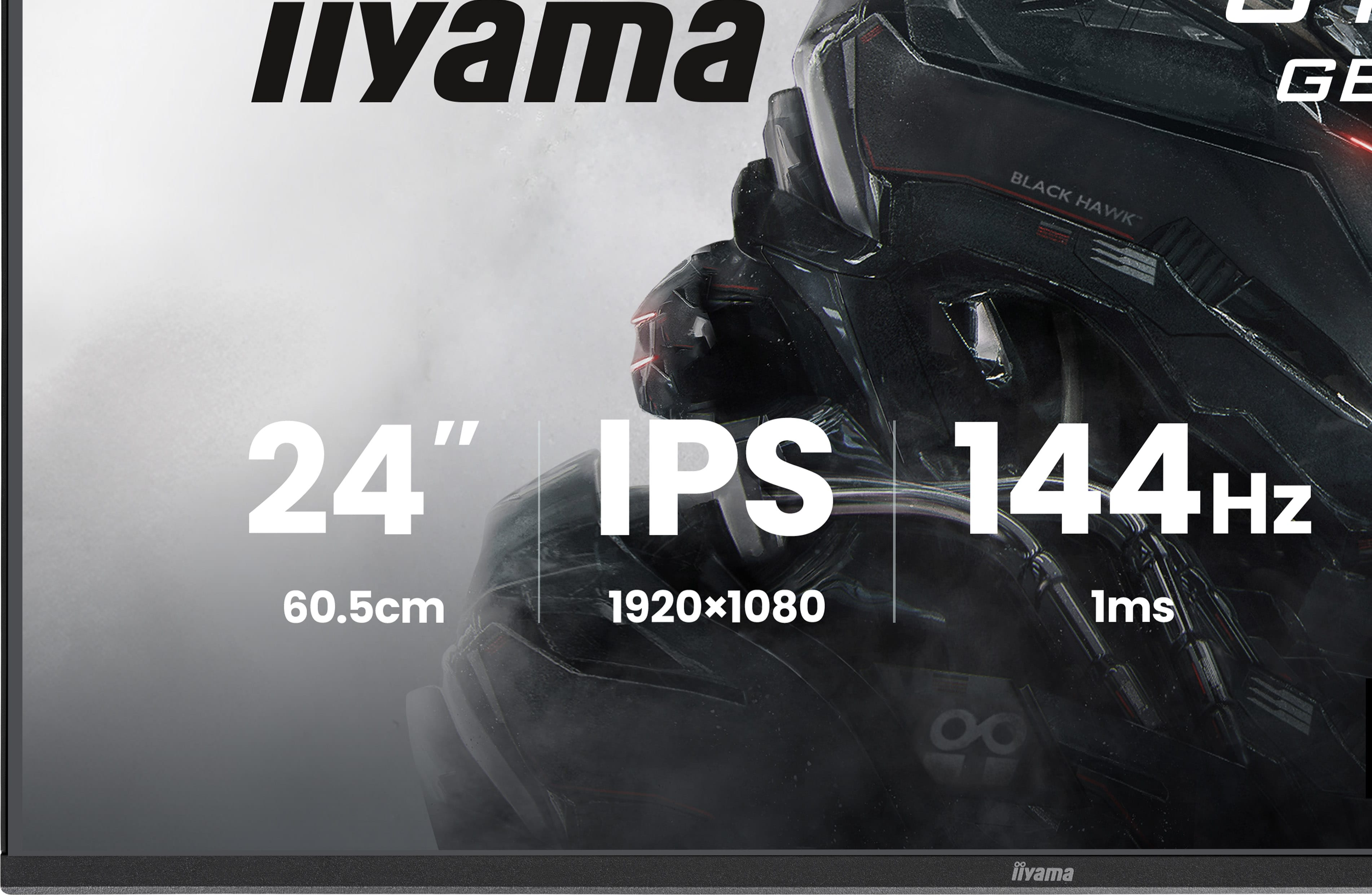 Monitor IPS 24" 144Hz, 1ms, rozdzielczość 1920x1080, Iiyama Black Hawk.