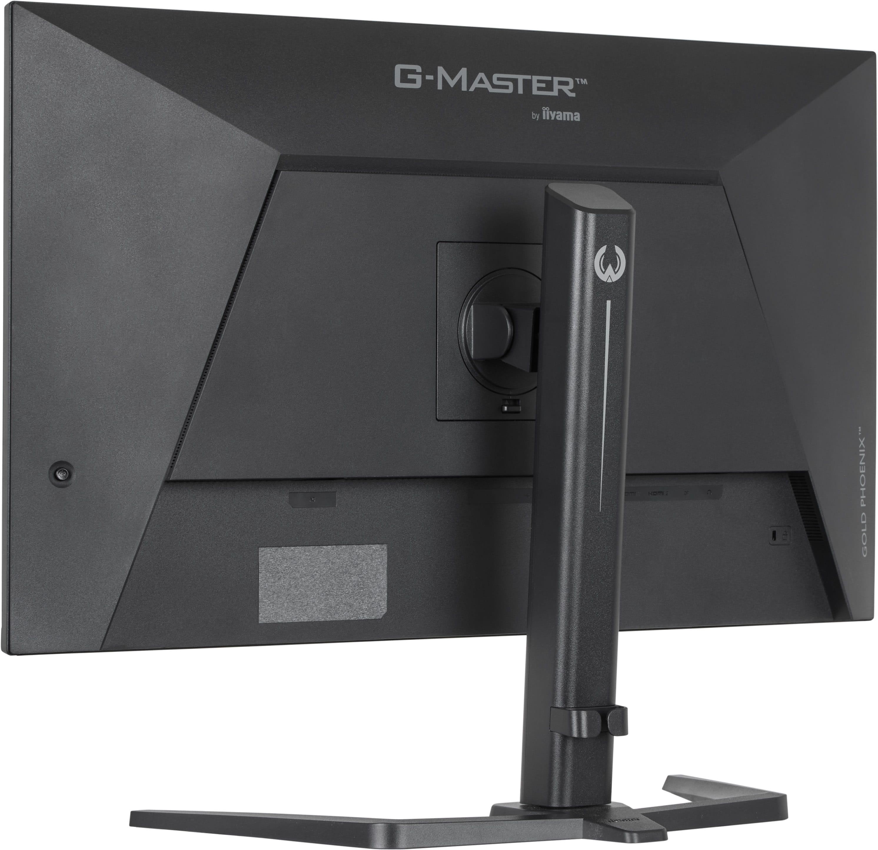 Tył czarnego monitora z logo G-Master i portami.