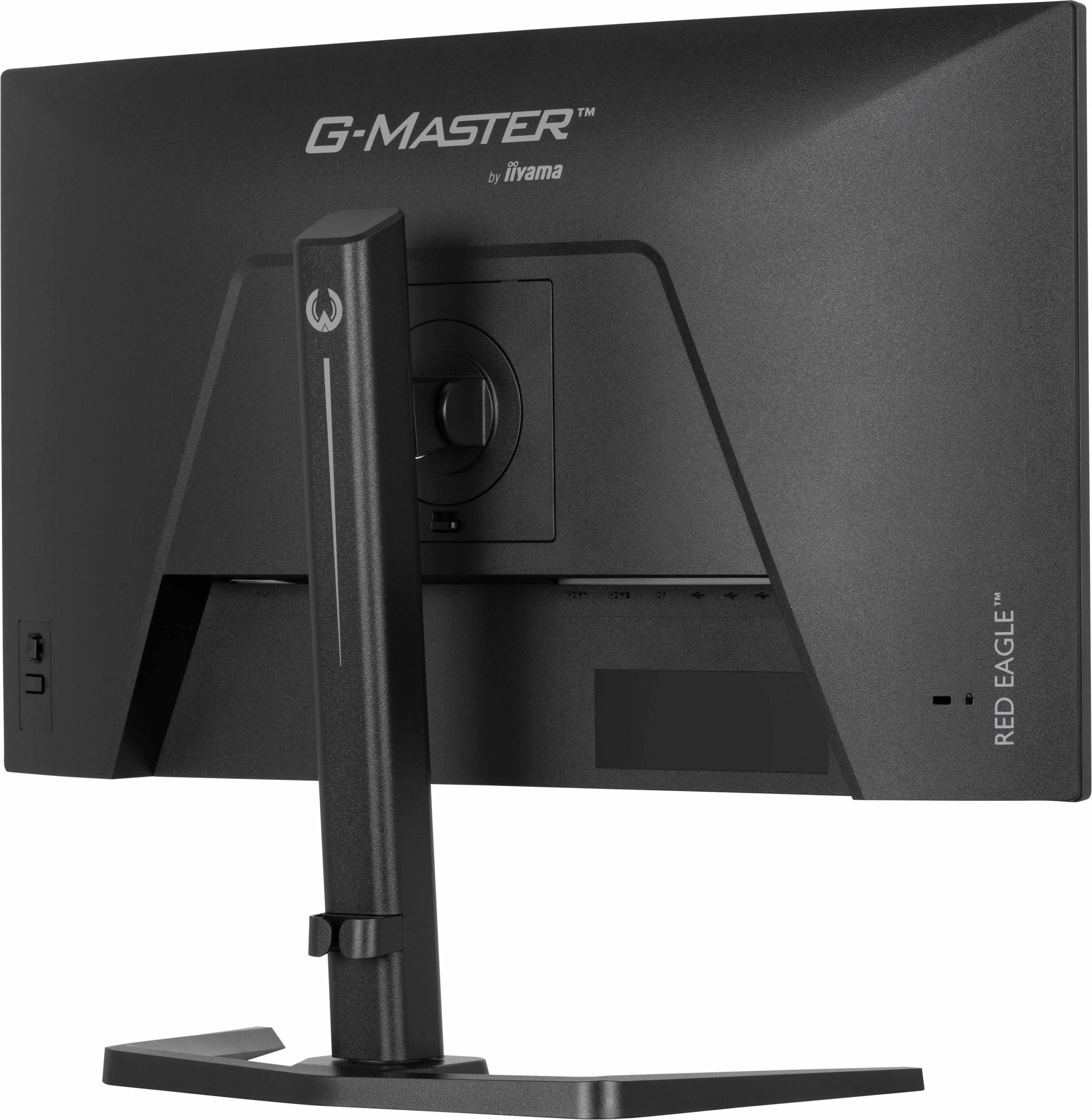 Tył czarnego monitora z logo G-MASTER i Red Eagle.