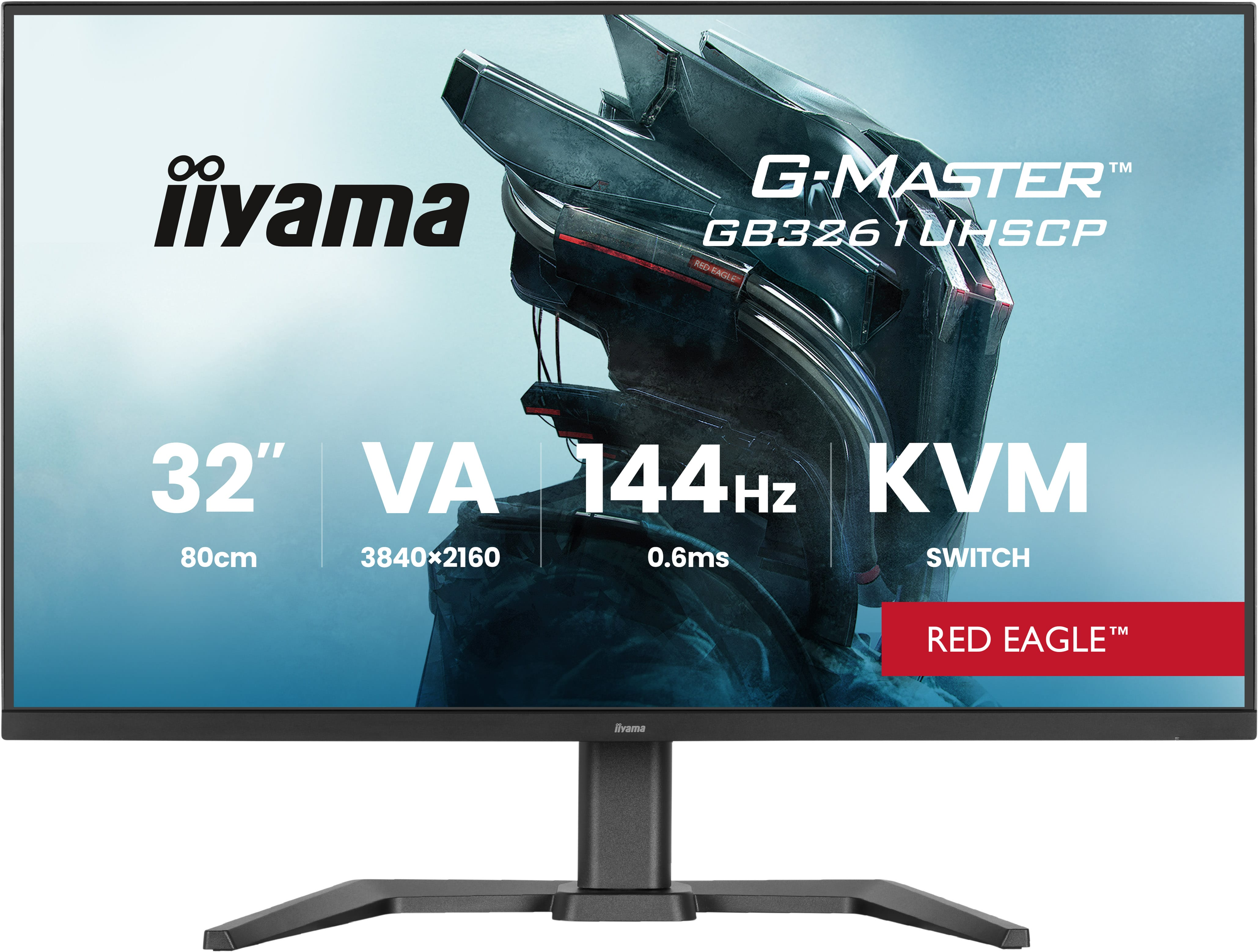 Monitor Iiyama G-Master: 32" VA, 144Hz, 4K, 0.6ms, przełącznik KVM, Red Eagle.