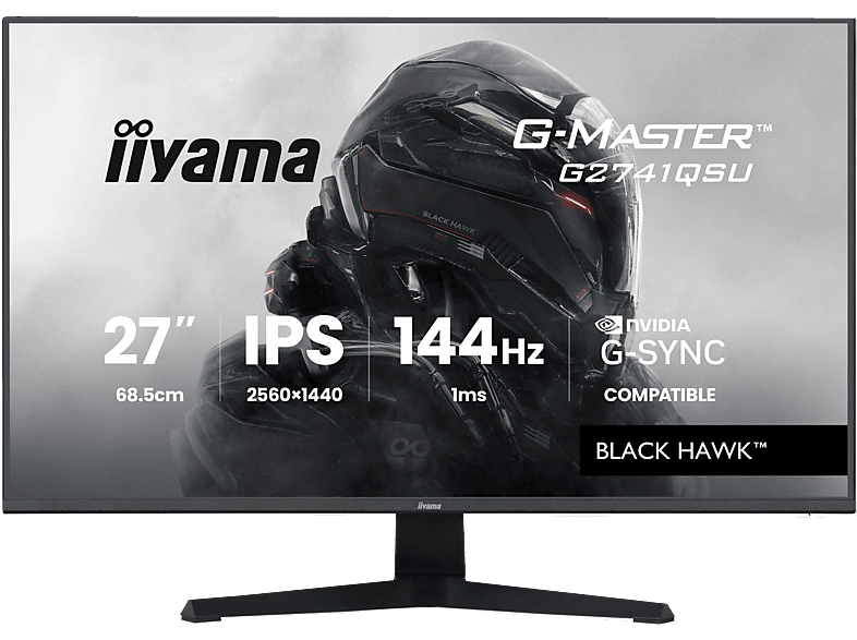 Monitor IIYAMA G-Master G2741QSU-B1 Black Hawk 27 WQHD IPS 1ms 144Hz Flicker free G-Sync Czarny