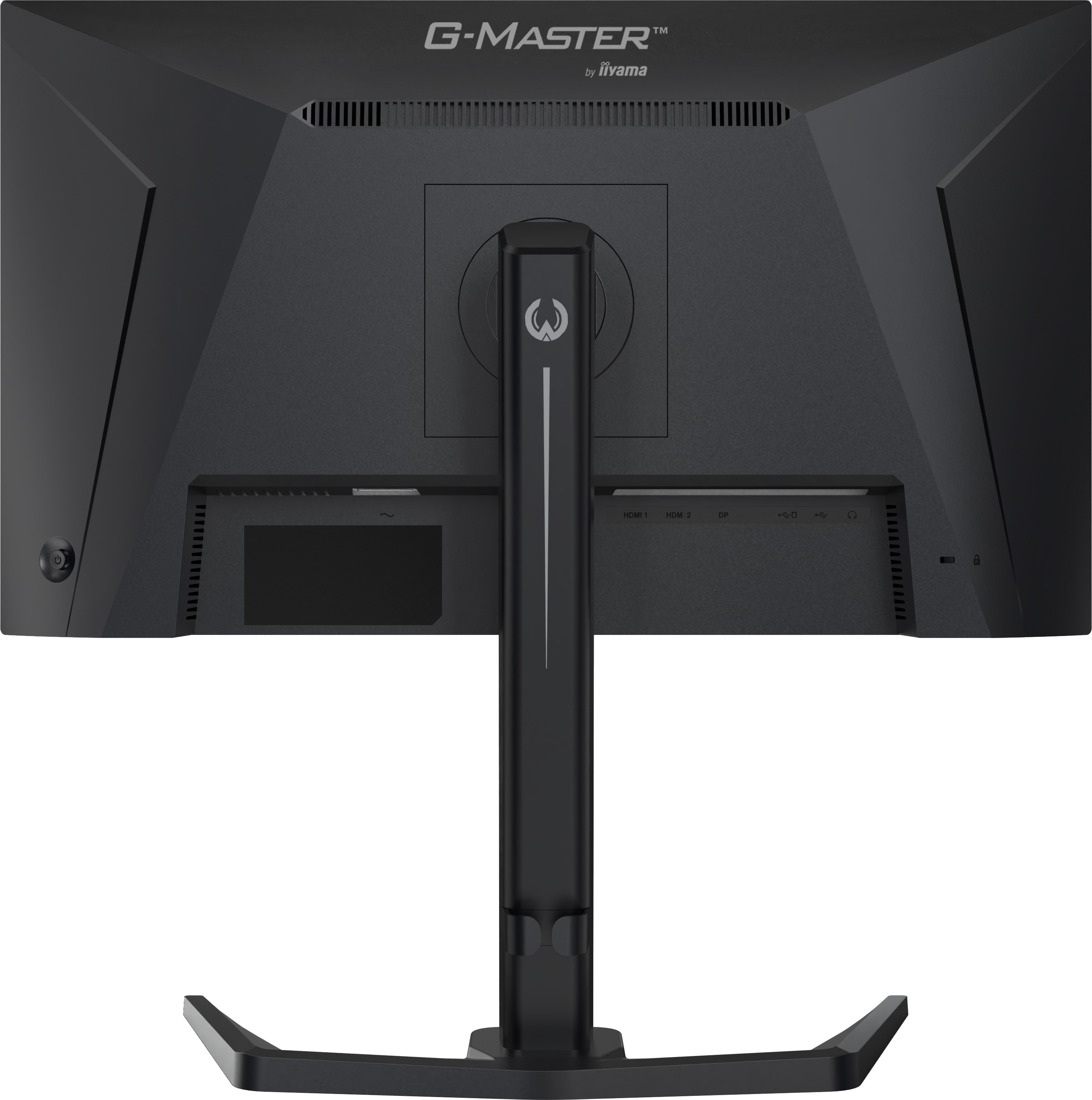 Tył czarnego monitora z portami i logo G-MASTER.