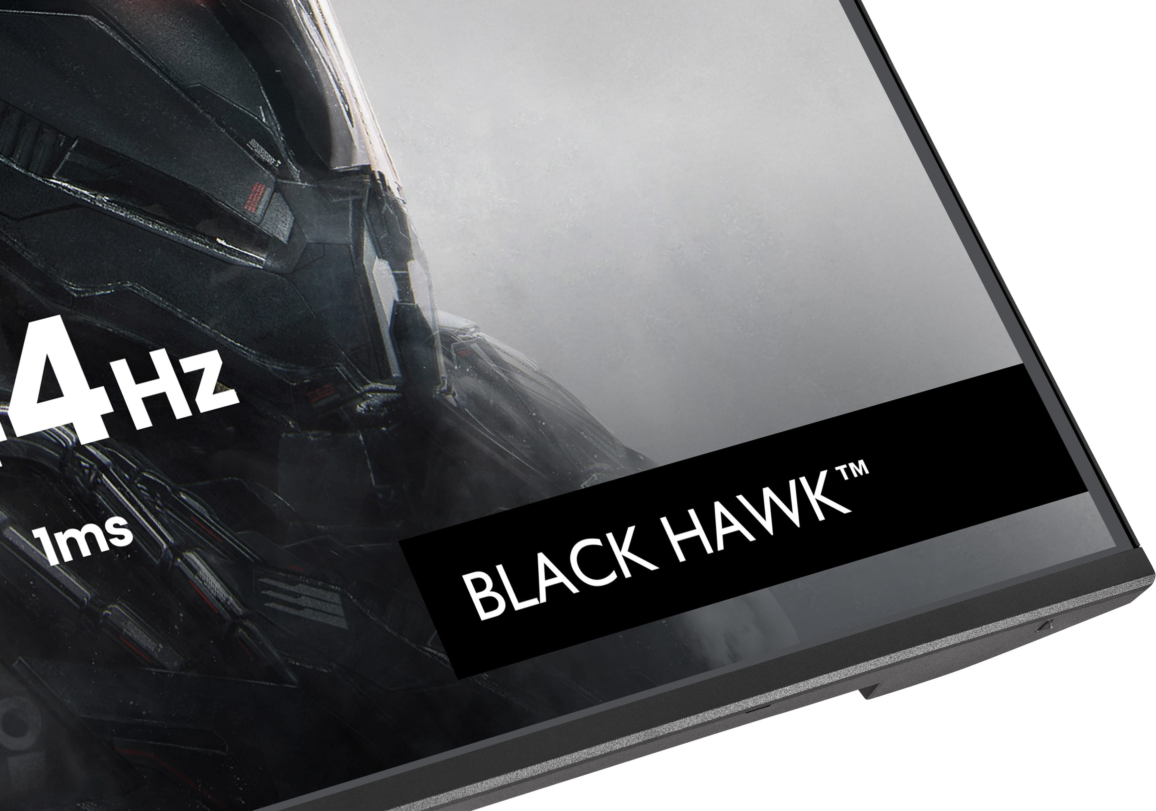 Monitor z napisem "BLACK HAWK", 240Hz i 1ms.