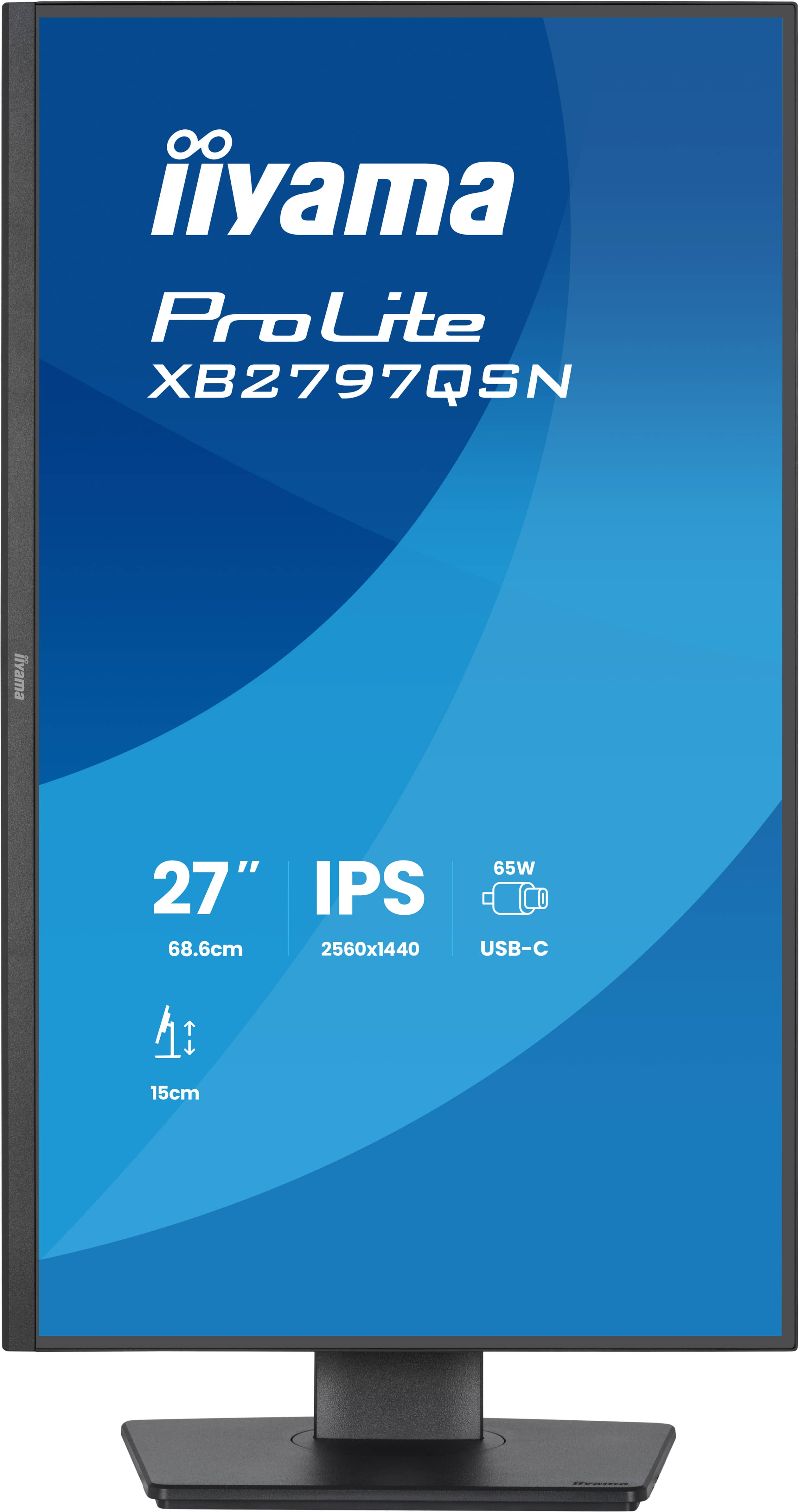 Ein 27-Zoll-Iiyama-Monitor mit IPS-Panel, 2560x1440, 65W USB-C.
