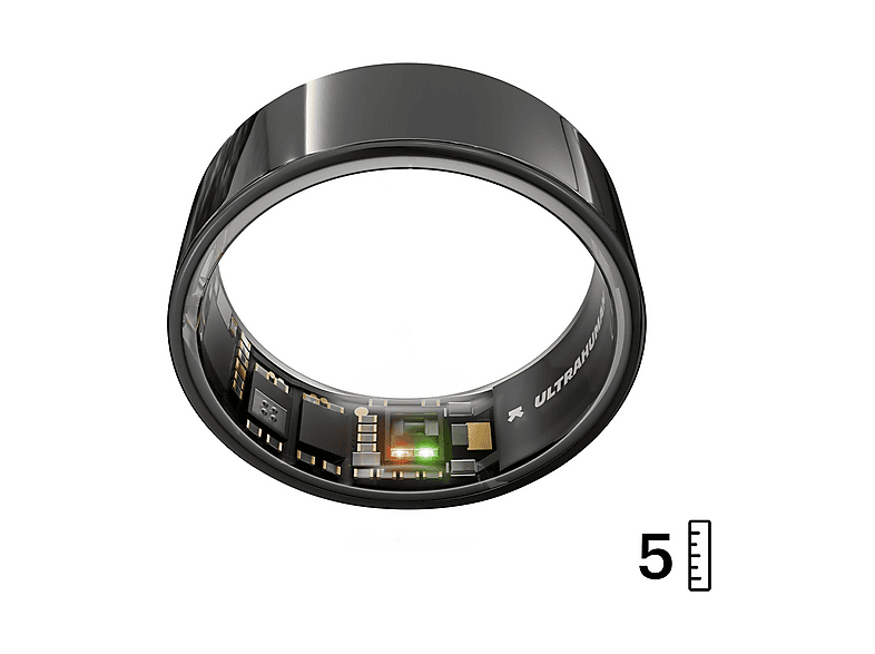 Anello Smart ULTRAHUMAN Ring AIR Aster Black - Size 5 Monitoraggio del sonno e fitness, durata della batteria fino a 6 giorni