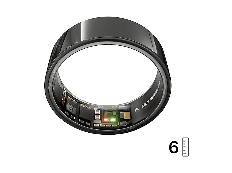 Anello Smart ULTRAHUMAN Ring AIR Aster Black – Size 6 Monitoraggio del sonno e fitness, durata della batteria fino a giorni