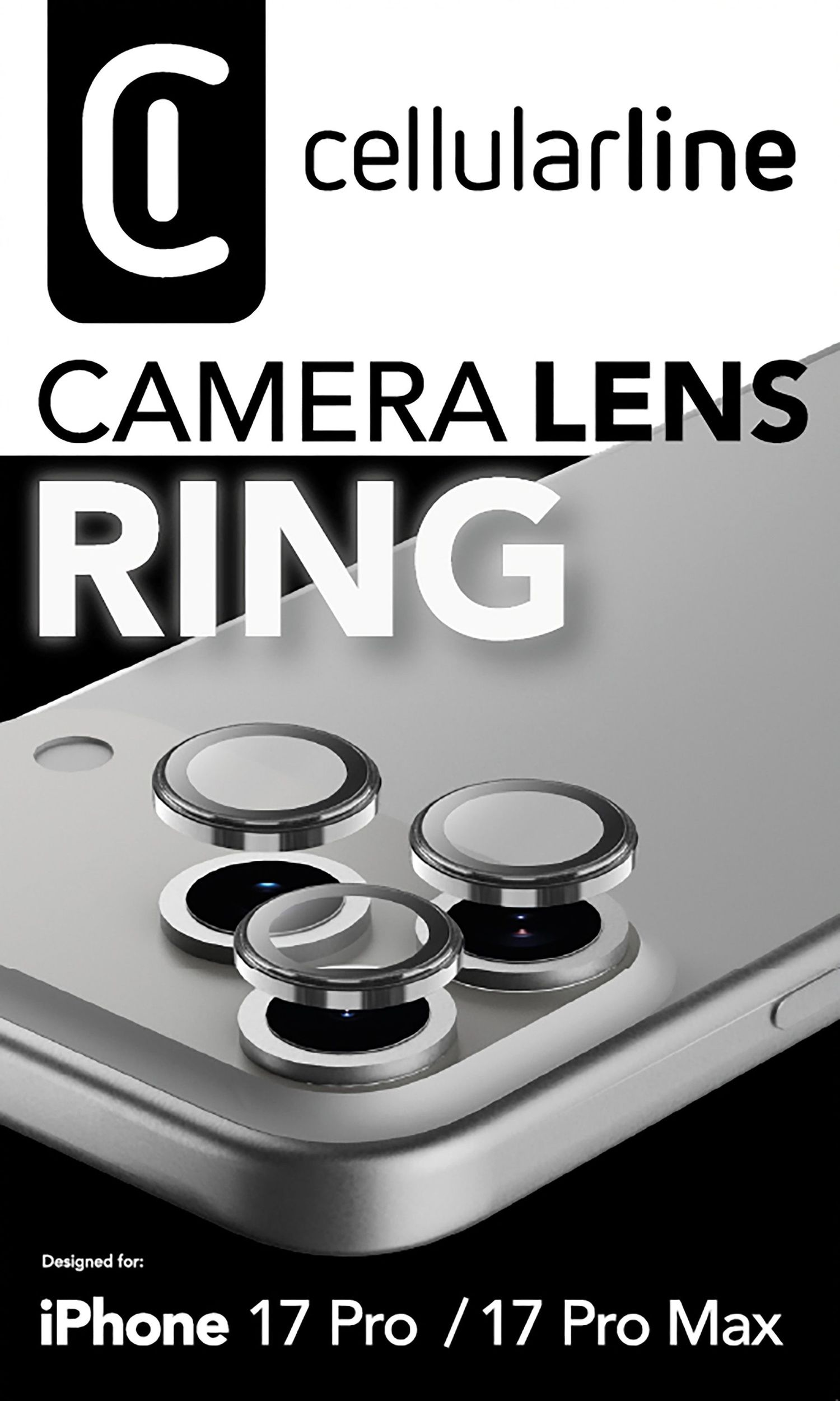 Kamera-Linsenringe für iPhone 17 Pro/Pro Max von Cellularline.