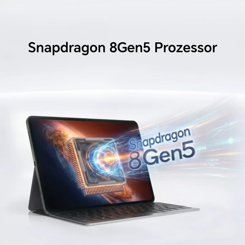 Egy táblagép Snapdragon 8 Gen 5 processzor grafikát jelenít meg.
