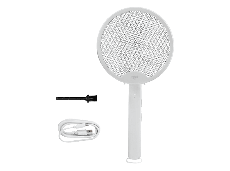 Atrapamosquitos - Jata MOST3555, Raqueta eléctrica antimosquitos, 2W, Plegable, inalámbrico, Blanco