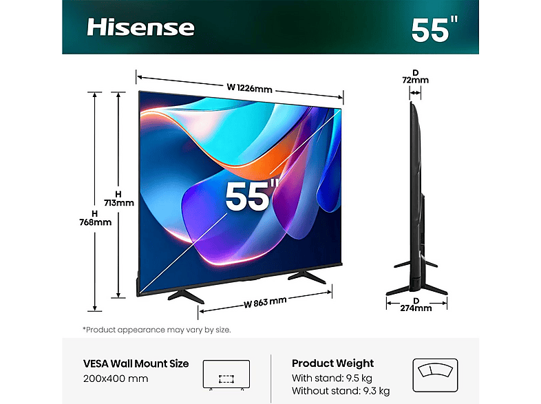 Hisense 55A6S (2026) 55 Zoll UHD Smart TV 4K 60 Hz — Foto 2 von 5