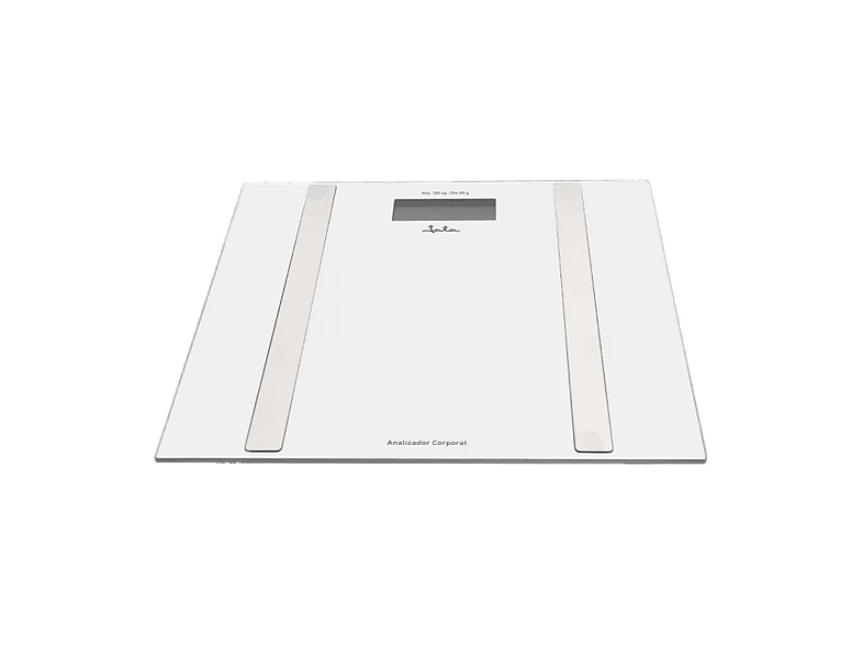 Báscula inteligente - Jata HBAS2532, Memoria para 8 personas, Máx. 180 kg, Pantalla LCD, Blanco