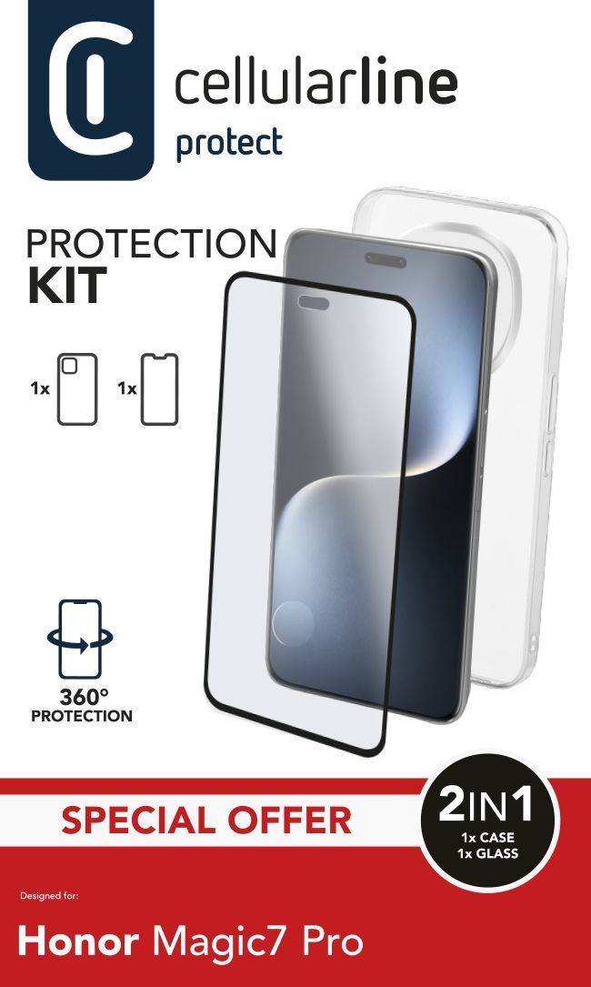 Schutzset für Honor Magic7 Pro: Hülle und Displayschutzglas.