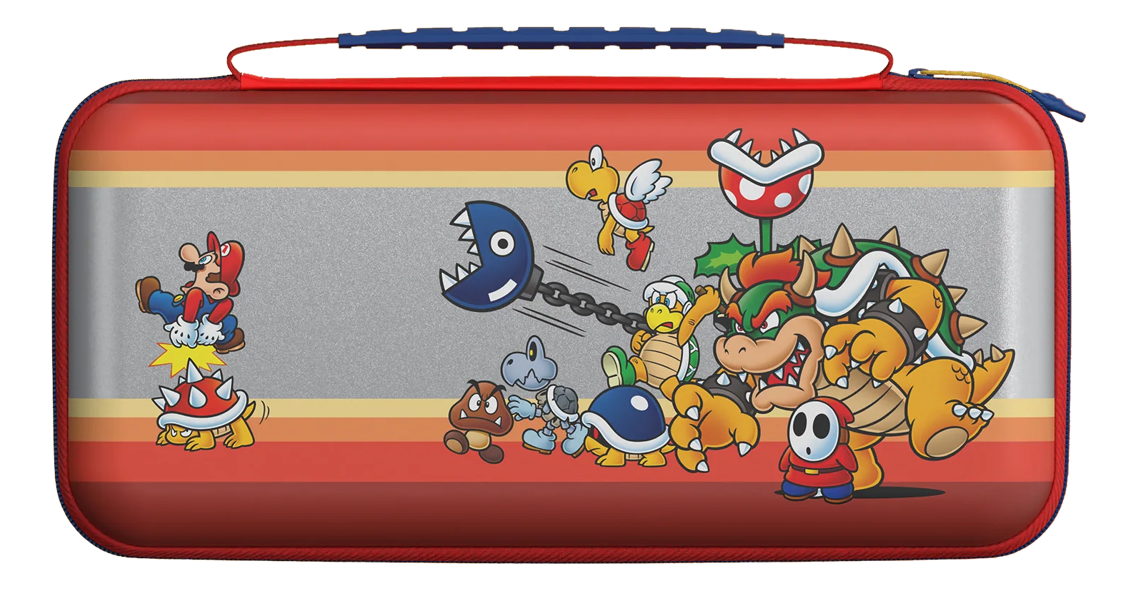Mario saute sur un Koopa. Bowser, Shy Guy, Goomba, Chain Chomp et plus sont là.