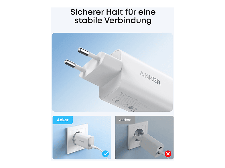 Anker Ladegerät Nano 100W, mit USB-C Kabel, Weiß — Foto 4 von 4