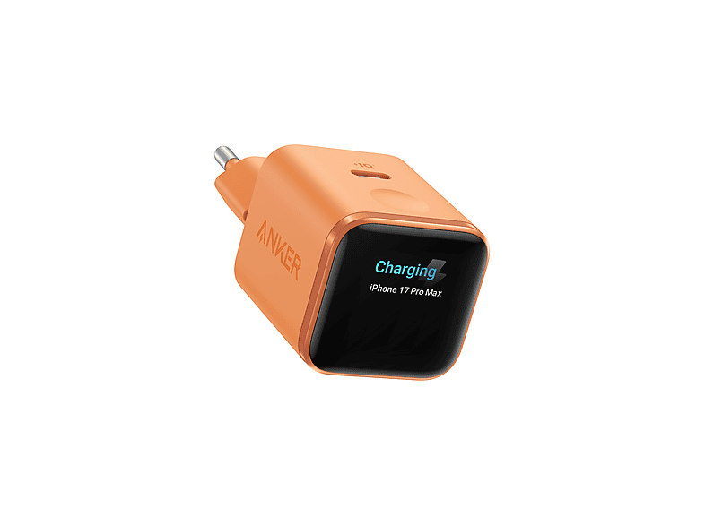 Anker Ladegerät Nano 45W, Smart Display, Orange