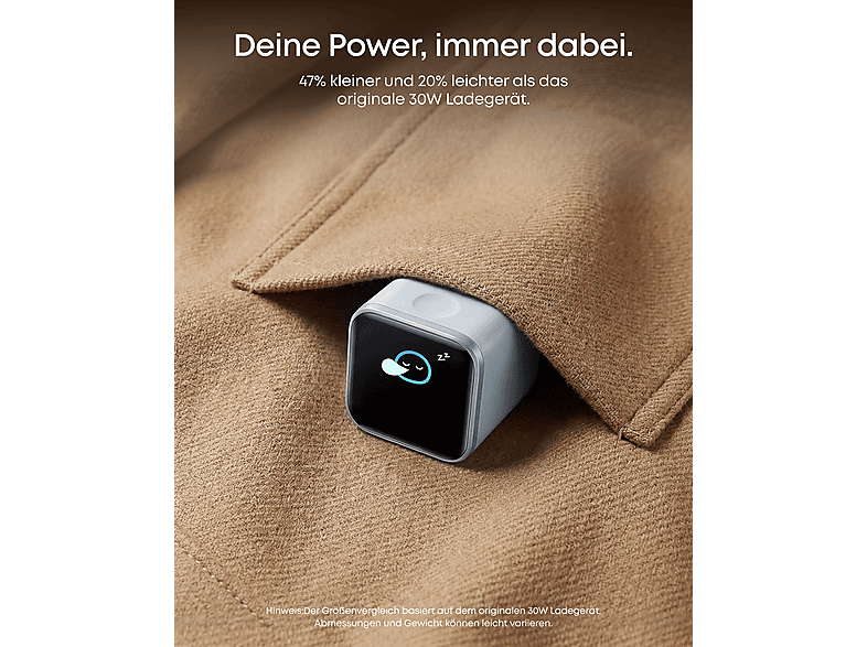 Anker Ladegerät Nano 45W, Smart Display, Orange — Foto 3 von 5