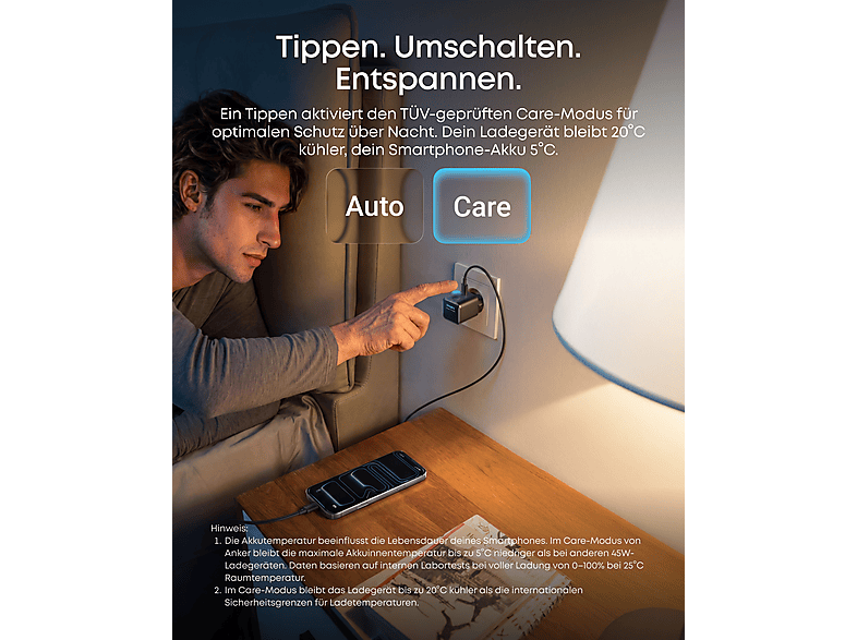 Anker Ladegerät Nano 45W, Smart Display, Orange — Foto 4 von 5