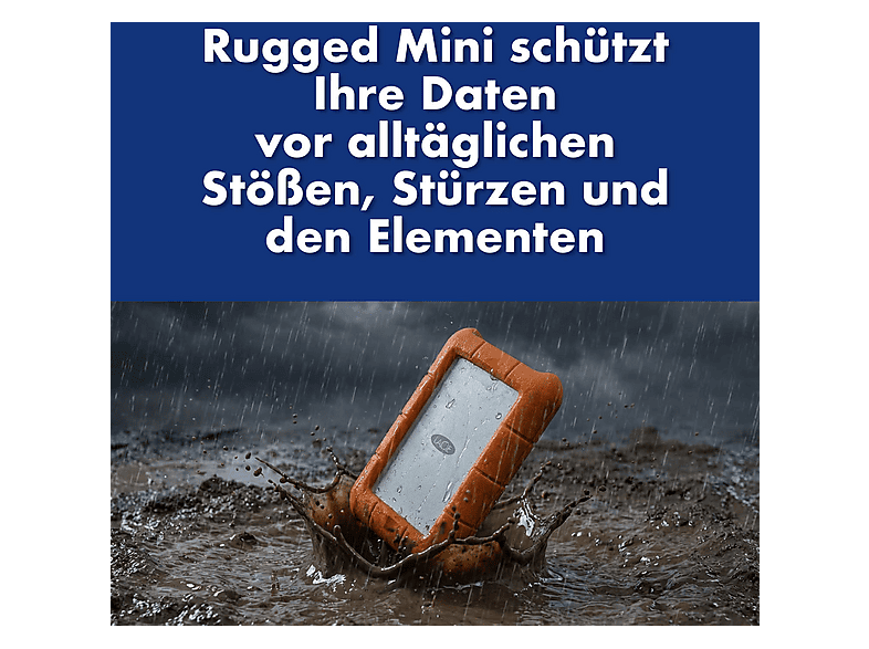 LACIE 5TB Festplatte LACIE Rugged Mini, USB 3.0, orange, extern (STJJ5000400) — Foto 3 von 5