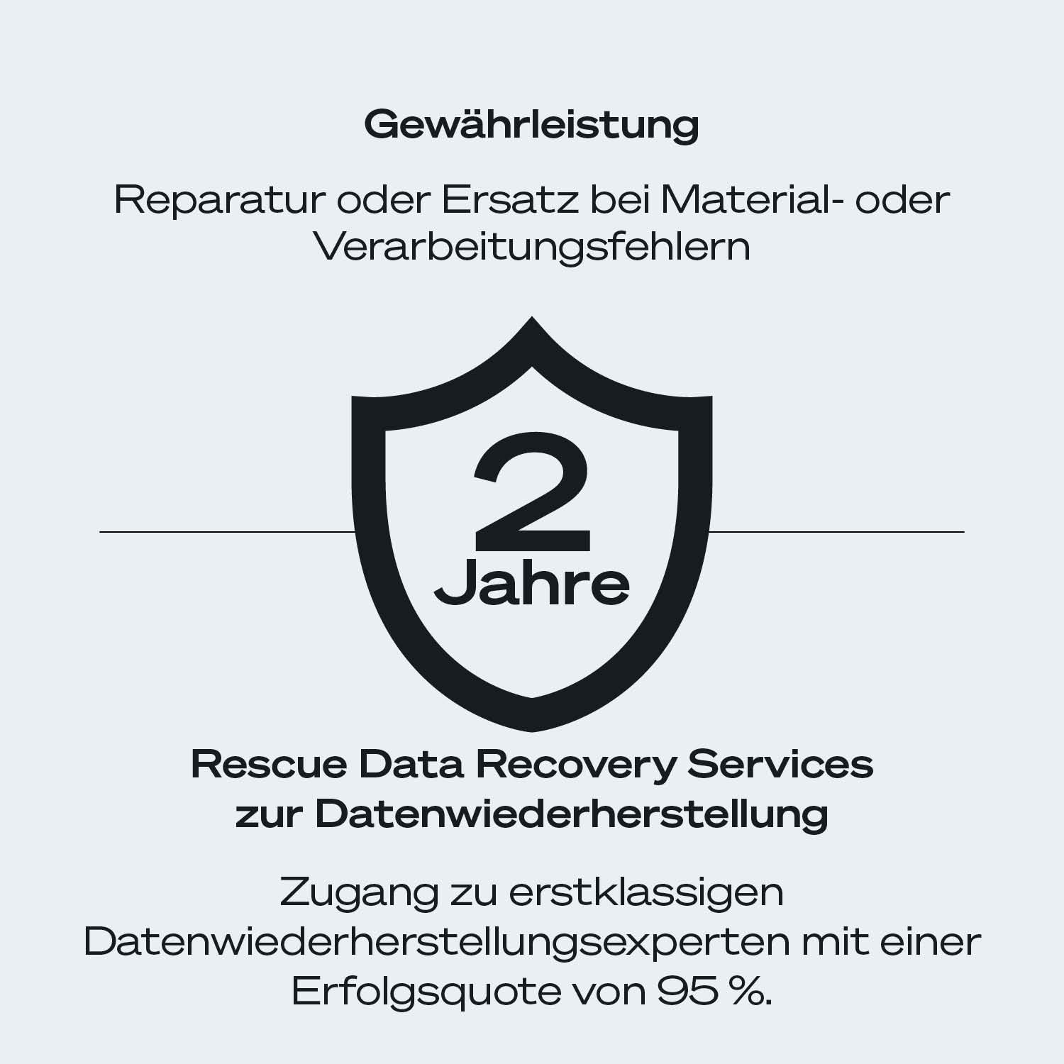 Gewährleistung: 2 Jahre. Datenrettungsdienste mit 95% Erfolgsquote.