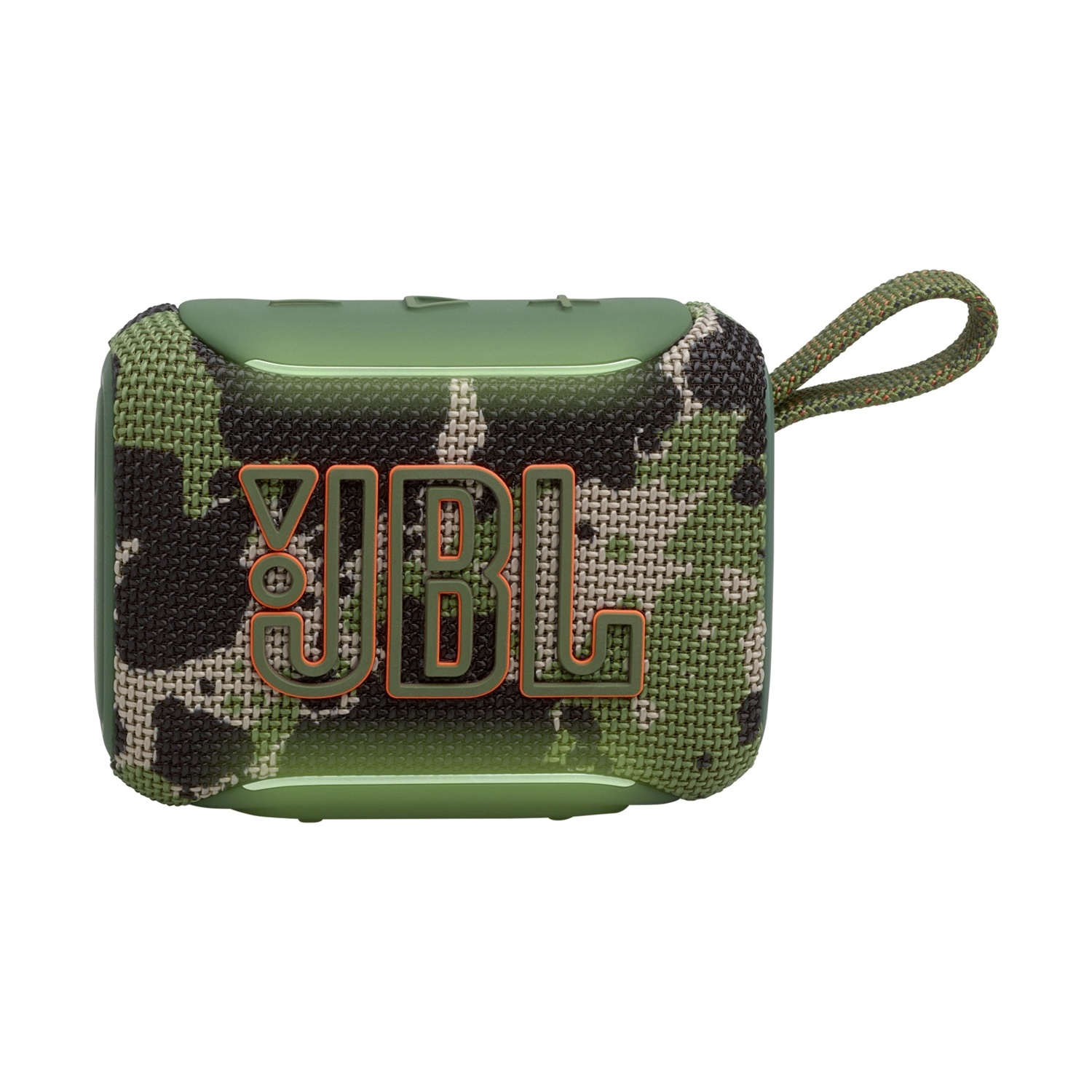 Altoparlante JBL verde mimetico con tracolla.