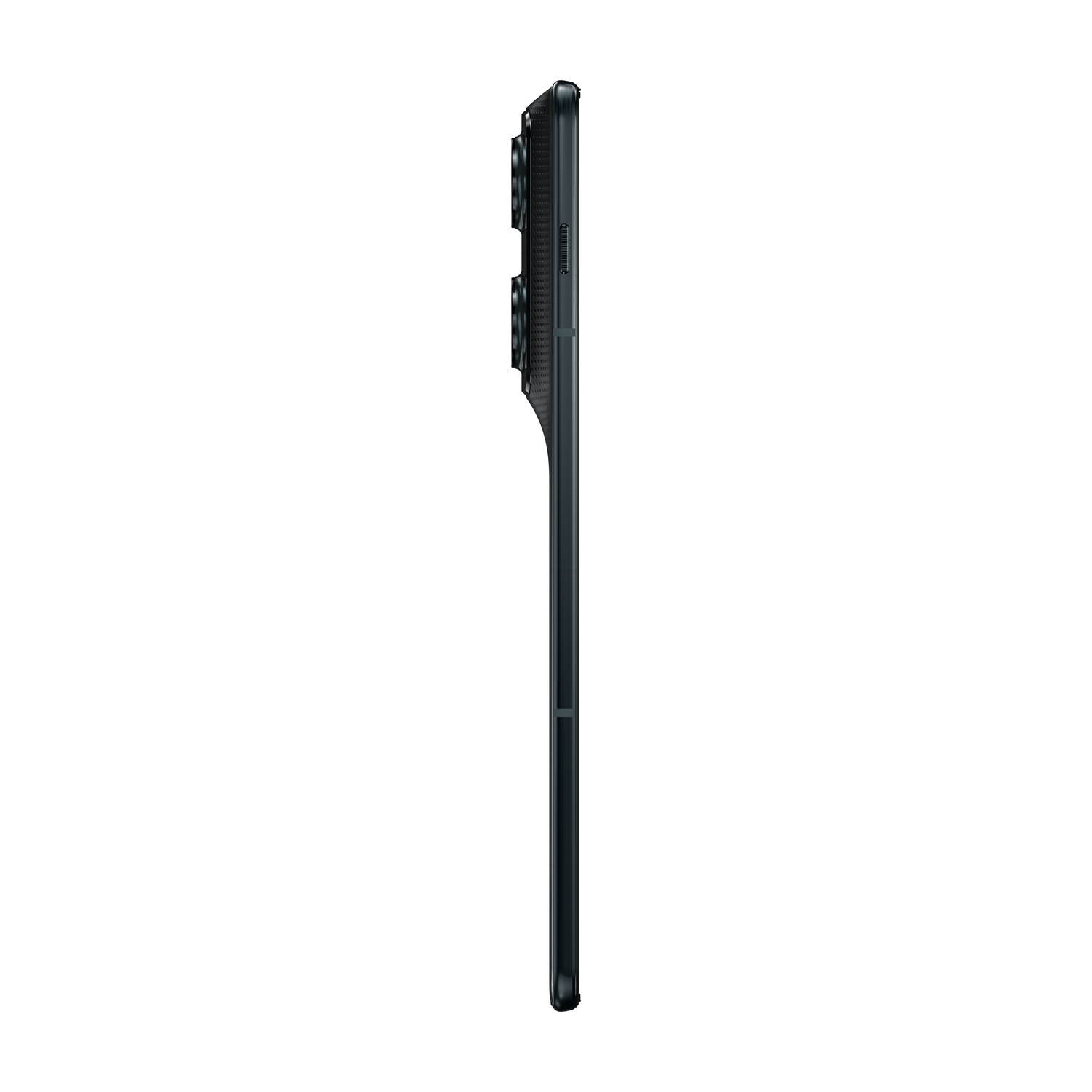 Il retro di uno smartphone nero con tre fotocamere affiancate.