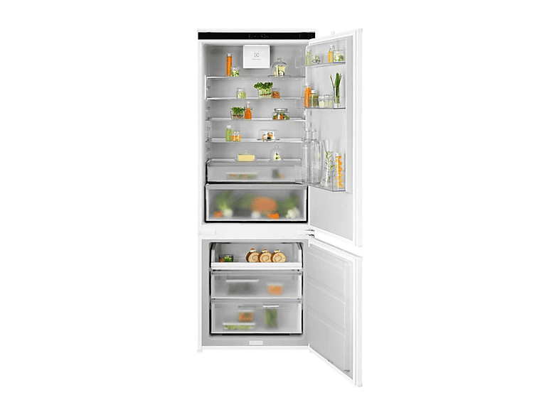 FRIGORIFERO DA INCASSO ELECTROLUX ENA7TE75S, Capacità netta totale 375 l, Rumorosità: 35 dB(A), 5 ripiani, Dimensioni: L 69,6 cm A 188,4 P 54,9 cm, Bianco, Classe E